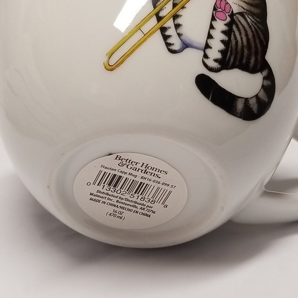 Kliban Style Cat with Trumpet Stoneware Coffee Mug, 17oz. Avesta Project… - Picture 6 of 6